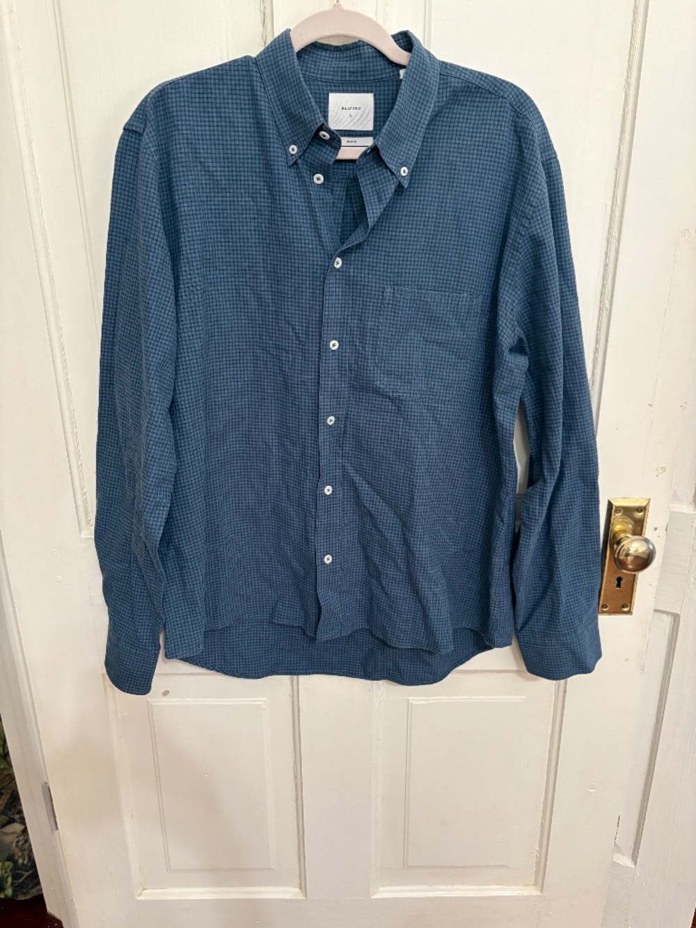 Billy Reid Blue Button-Down Casual Shirt Size L